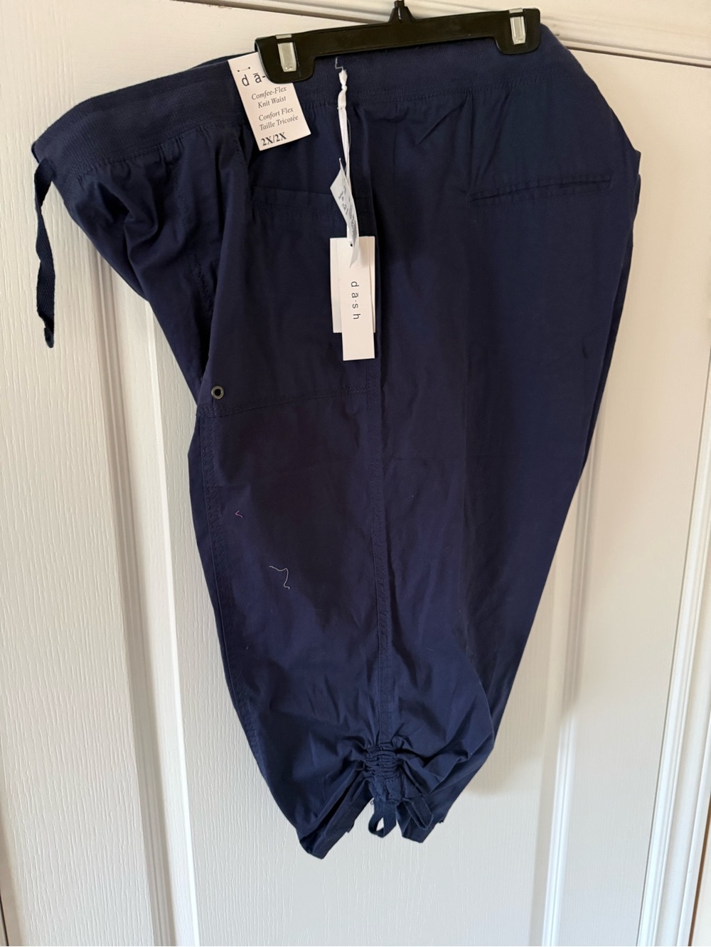 Dash Navy Drawstring Jogger Style Capris